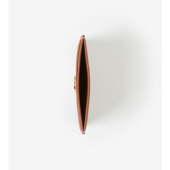 NWT Burberry TB Logo Plaque Leather Card Case in Warm Russet - Picture 2 of 13